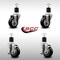 Service Caster 3.5'' SS Black Poly Wheel Swivel 1-7/8'' Expanding Stem Caster Set 2 Brakes, 4PK SCC-SSEX20S3514-PPUB-BLK-2-TLB-2-178 - alternate 4